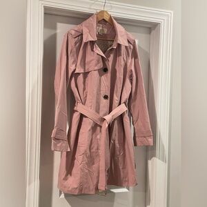 Michael Kors Women's Pink Trench Coat with Belt